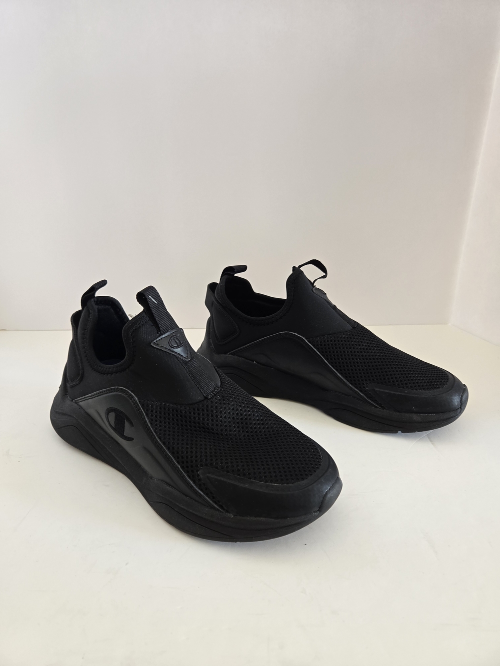 Champion Rival Black Slip-On Women’s Sneakers Running Shoes Uniform Gym 7